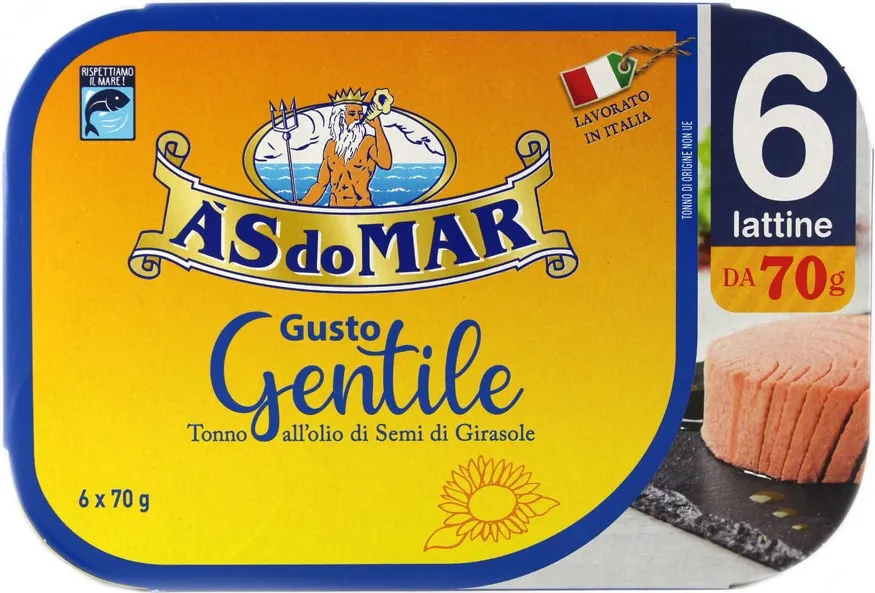 ASDOMAR TONNO OLIO AI SEMI DI GIRASOLE 6X70GR