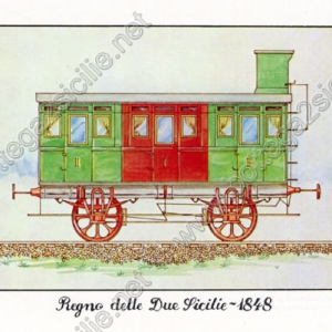 POSTER STAMPA STRADA DI FERRO DEL BAYARD MISTA PRIMA E SECONDA CLASSE FERROVIA NAPOLI PORTICI