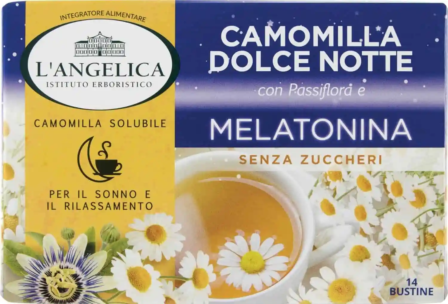 L’ANGELICA CAMOMILLA SOLUBILE MELATONINA 14 BUSTINE - immagine 2