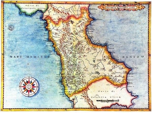 Poster Stampa Calabria Citra Cartaro Cosenza poster riproduzione 32×45 anno 1613 022