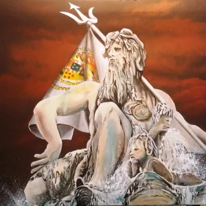 Quadro “Orgoglio Partenopeo Nettuno Borbonico” – 50×70 cm Acrilico su Tela (Spedizione Gratuita) Pezzo Unico