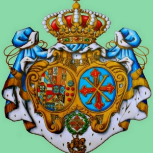 POSTER STAMPA 32X45 STEMMA SMOC SACRO MILITARE ORDINE COSTANTINIANO REGNO DUE SICILIE NAPOLI E SICILIA