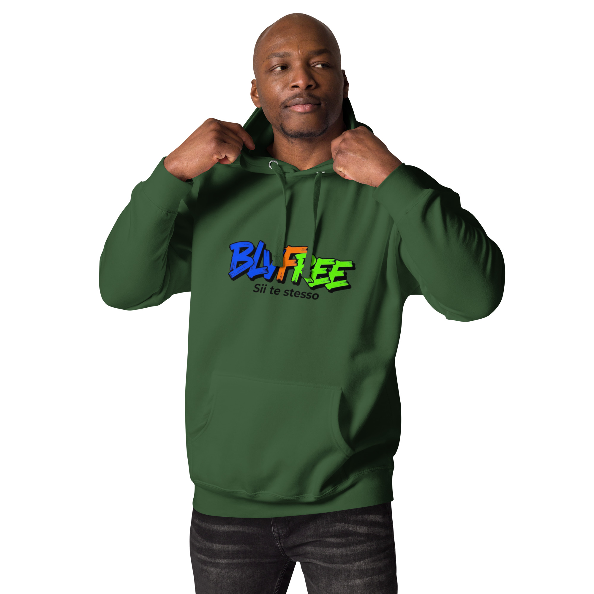 BlvFree “Positive Brand” Sii sempre te stesso | Felpa con Cappuccio Unisex Hoodie - immagine 8