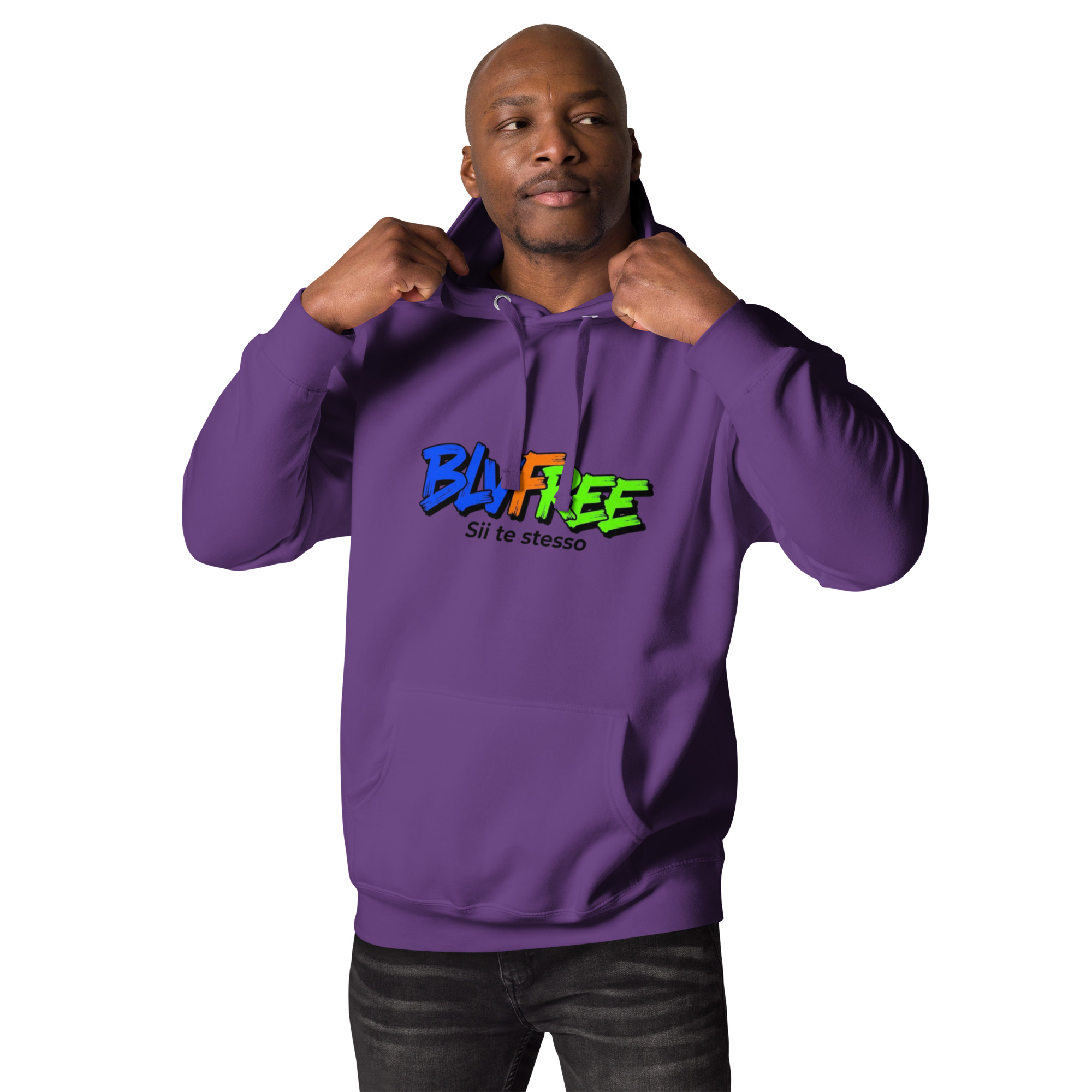 BlvFree “Positive Brand” Sii sempre te stesso | Felpa con Cappuccio Unisex Hoodie - immagine 6