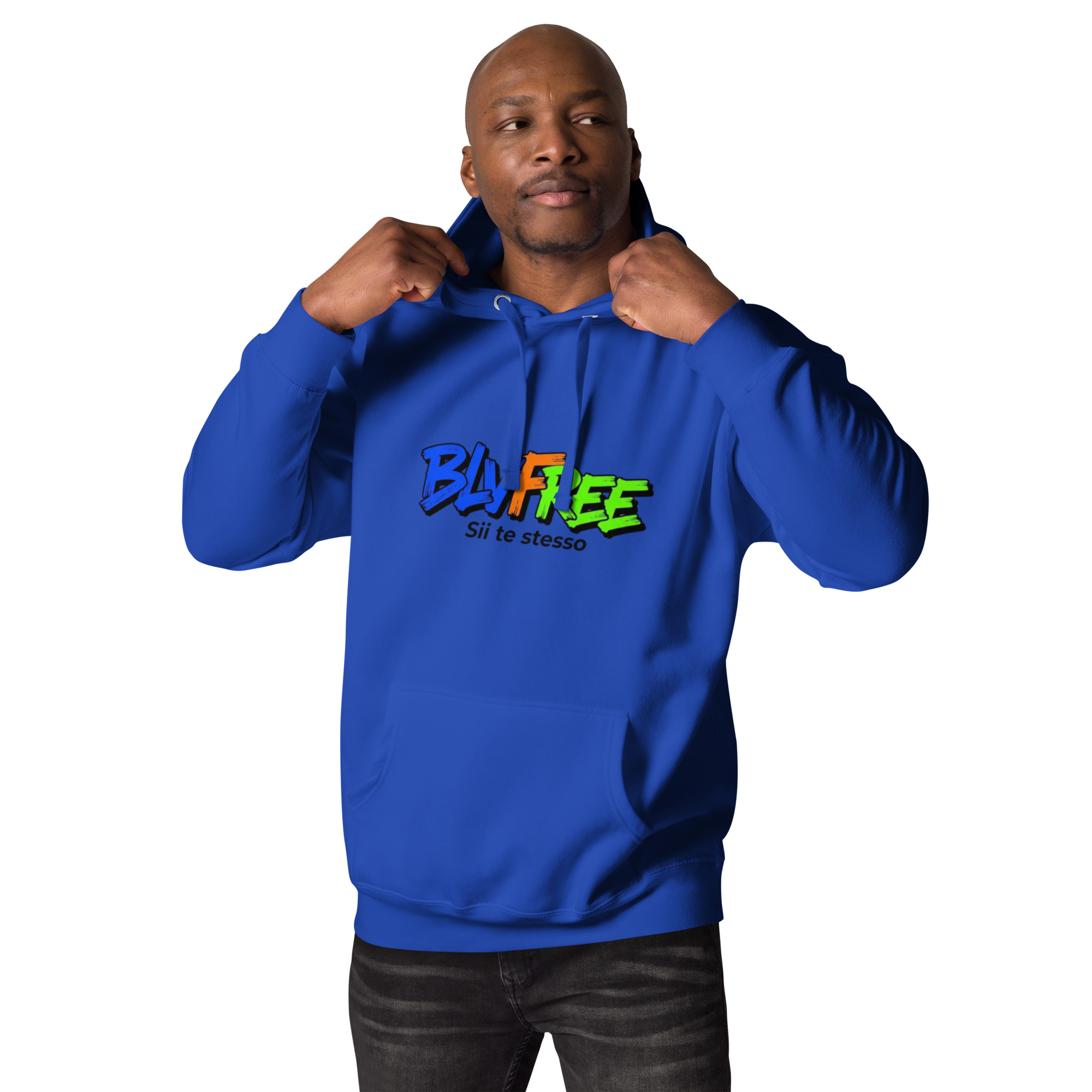 BlvFree “Positive Brand” Sii sempre te stesso | Felpa con Cappuccio Unisex Hoodie - immagine 4