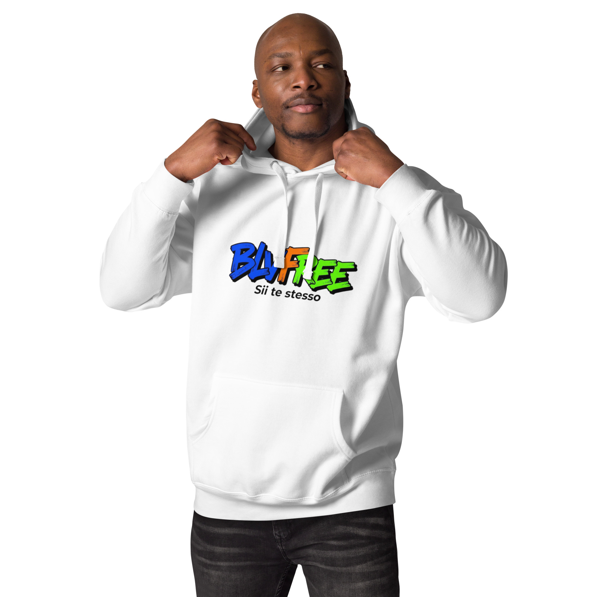 BlvFree “Positive Brand” Sii sempre te stesso | Felpa con Cappuccio Unisex Hoodie - immagine 3