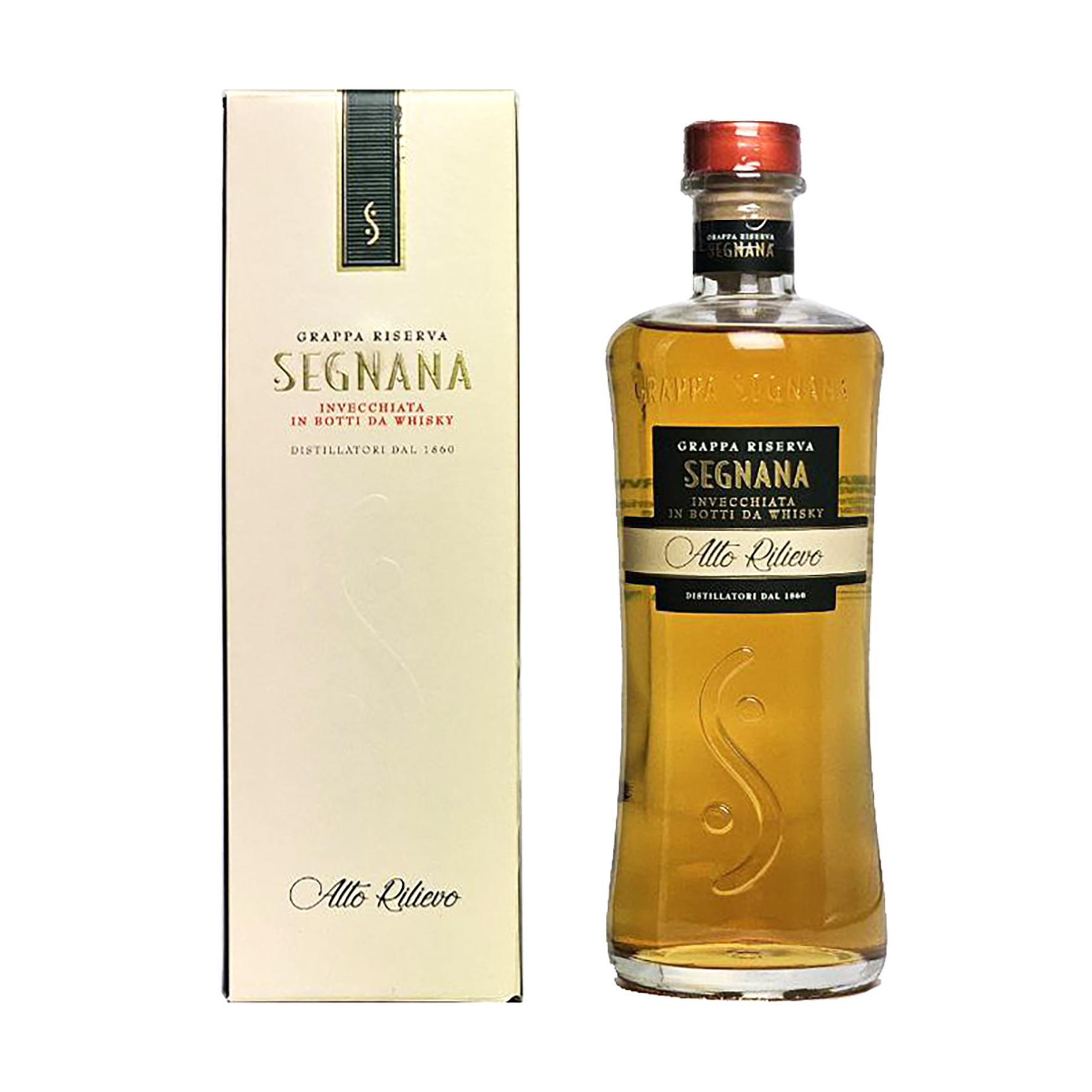 Segnana Grappa Riserva Alto Rilievo invecchiata in botti da whisky astuccio - immagine 2